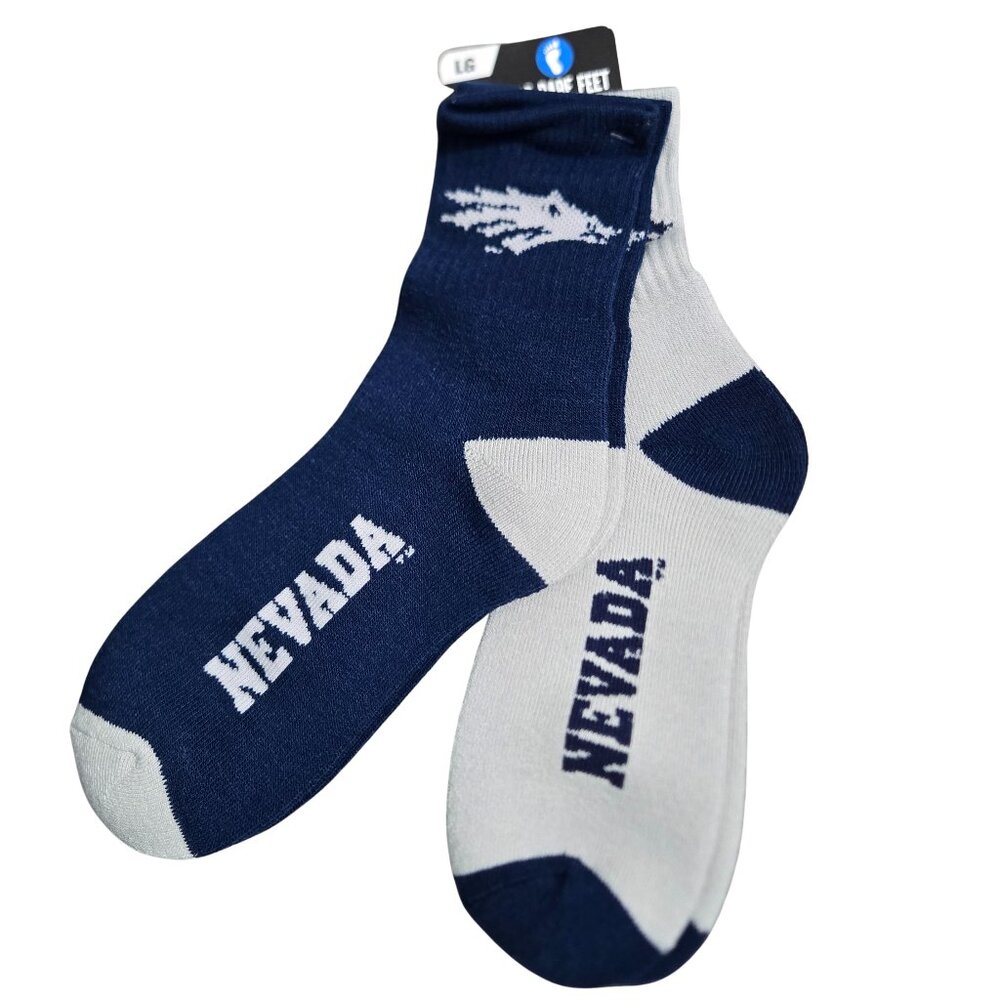 NWT | Nevada Navy Blue Cushioned Crew Socks | Ribbed | Size Large